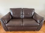 Ikea leren donkere bruine bank  €200, Huis en Inrichting, Ophalen, Gebruikt, 150 tot 200 cm, Tweepersoons