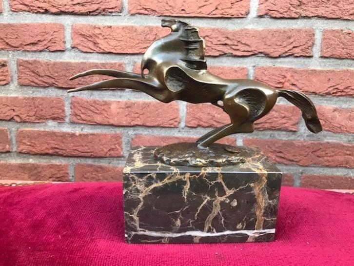 zeer mooi bronzen beeld, gestileerd paard, Antiek en Kunst, Antiek | Koper en Brons, Brons, Ophalen of Verzenden