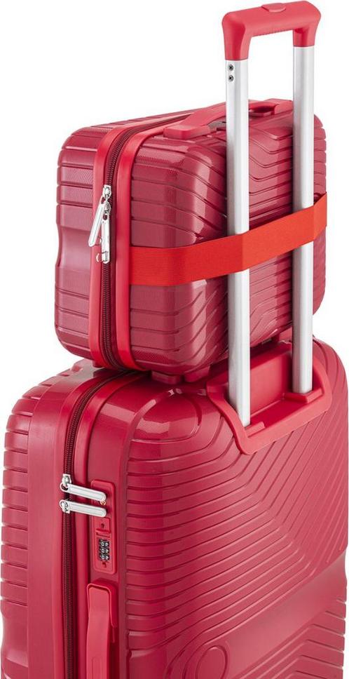 Koffer set rood tint skycase, Sieraden, Tassen en Uiterlijk, Koffers, Zo goed als nieuw, Overige materialen, Slot, Ophalen of Verzenden