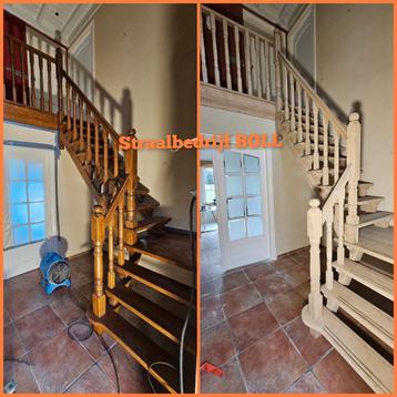 Stralen op locatie - zandstralen - luchtgommen van hout. beschikbaar voor biedingen