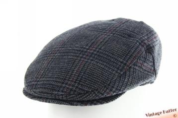 flatcap Platte pet Failsworth blauw geruit wolmix 57 nieuw beschikbaar voor biedingen