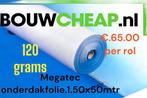 Membraamfolie 120grams 1.50x50mtr in de aanbieding., Doe-het-zelf en Verbouw, Dakpannen en Dakbedekking, Ophalen of Verzenden