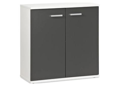 Commode 2 deuren en legplank. Kleur wit/donkergrijs, Kinderen en Baby's, Kinderkamer | Commodes en Kasten, Zo goed als nieuw, 105 cm of meer