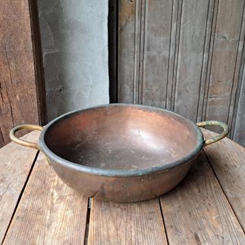 Oude brocante koperen confiturepan confiture pot *Etage3* beschikbaar voor biedingen