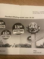 Efteling ticket, Tickets en Kaartjes, Eén persoon, Ticket of Toegangskaart