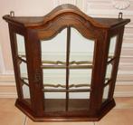 antieke Hollandse eikenhouten wandvitrine in barokstijl, Ophalen, Eikenhout, 50 tot 100 cm, Minder dan 25 cm