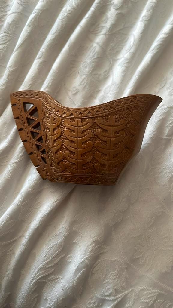 Kuksa houten beker, Antiek en Kunst, Kunst | Beelden en Houtsnijwerken, Ophalen of Verzenden