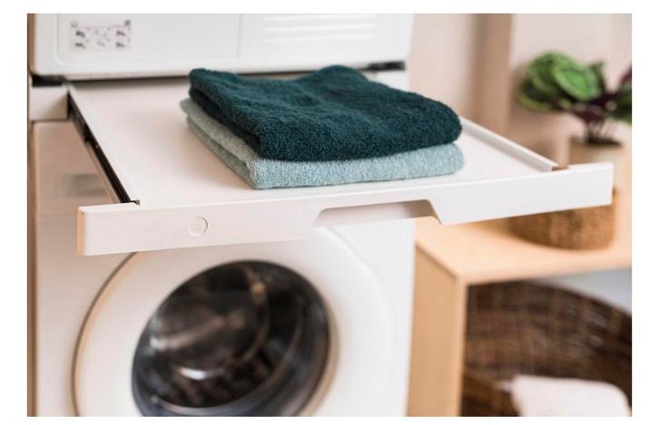 Tussenstuk wasmachine / droger, Witgoed en Apparatuur, Wasmachines, Zo goed als nieuw, Minder dan 85 cm, 1200 tot 1600 toeren