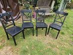 Ikea ingolf stoelen zwart vier stuks, Huis en Inrichting, Stoelen, Ophalen of Verzenden, Zo goed als nieuw, Wit, Vier