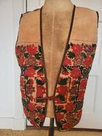 Vintage gilet met antiek mexicaans borduursel S/M/L, Ophalen of Verzenden, Zo goed als nieuw, Bruin, Jasje