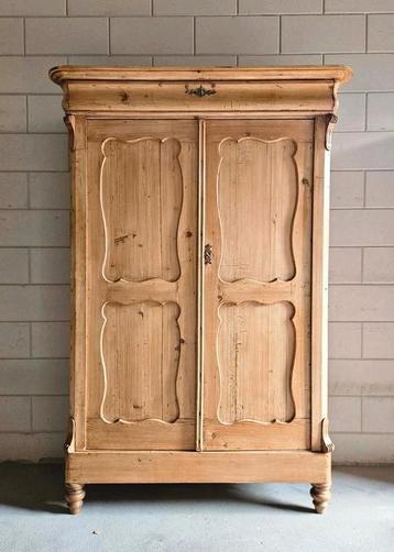 Antieke brocante Biedermeier meidenkast vintage linnenkast  beschikbaar voor biedingen
