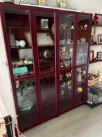 Bordeaux rode Billy Boekenkasten met Vitrinedeuren, Huis en Inrichting, Kasten | Vitrinekasten, Ophalen, Gebruikt, 200 cm of meer