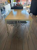 Maison du monde gouden eettafel 160x90  (eetstoelen evt ook), Zo goed als nieuw, Vijf personen of meer, 150 tot 200 cm, Rechthoekig