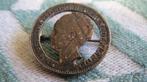 broche, zilver, Wilhelmina munt, handgemaakt, WO2 verzet, Verzamelen, Militaria | Tweede Wereldoorlog, Verzenden, Overige soorten