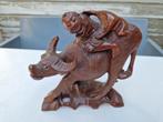 Vintage gesneden redwood sculptuur/beeld Aziatisch, Ophalen of Verzenden