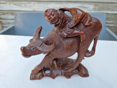 Vintage gesneden redwood sculptuur/beeld Aziatisch, Antiek en Kunst, Kunst | Beelden en Houtsnijwerken, Ophalen of Verzenden