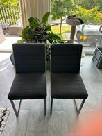 Eetkamerstoelen + Bank - Antraciet, Huis en Inrichting, Stoelen, Ophalen, Gebruikt, Zwart, Metaal