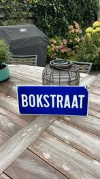 Emaille straatnaambord Bokstraat mancave kroeg zuipkeet, Ophalen of Verzenden