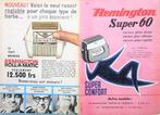 19 vintage reclames Remington scheerapparaat klok 1958-68, Verzamelen, Ophalen