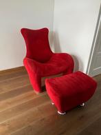 Leolux Balou fauteuil met voetenbank, stoel, Huis en Inrichting, Fauteuils, Ophalen, Metaal, 75 tot 100 cm, Zo goed als nieuw