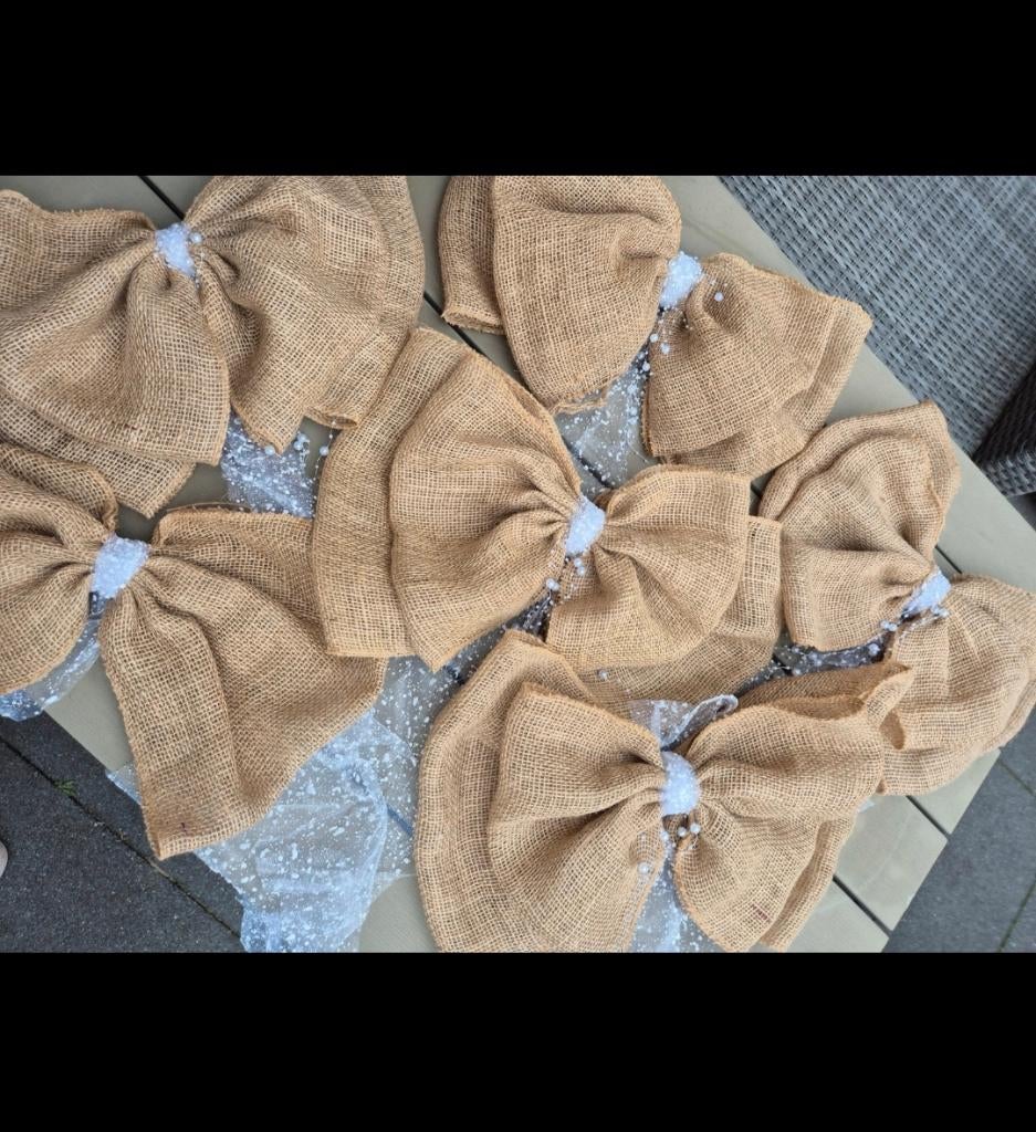 Jute strikken, Hobby en Vrije tijd, Feestartikelen, Ophalen of Verzenden, Nieuw, Versiering, Geboorte of Huwelijk