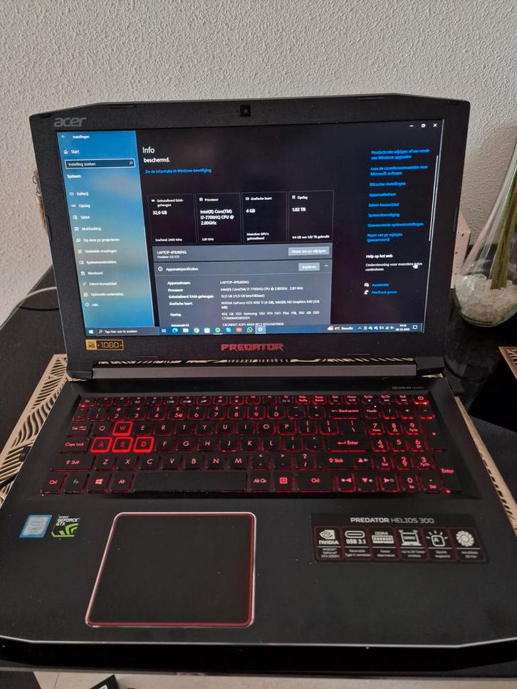Acer Predator Helios 300 Gaming Laptop Nieuwstaat! Upgraded, Computers en Software, Windows Laptops, Zo goed als nieuw, 15 inch