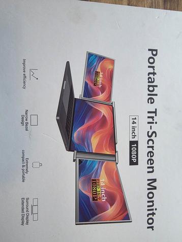 Portable Tri-Screen Monitor - 3x 14" FHD Schermen beschikbaar voor biedingen