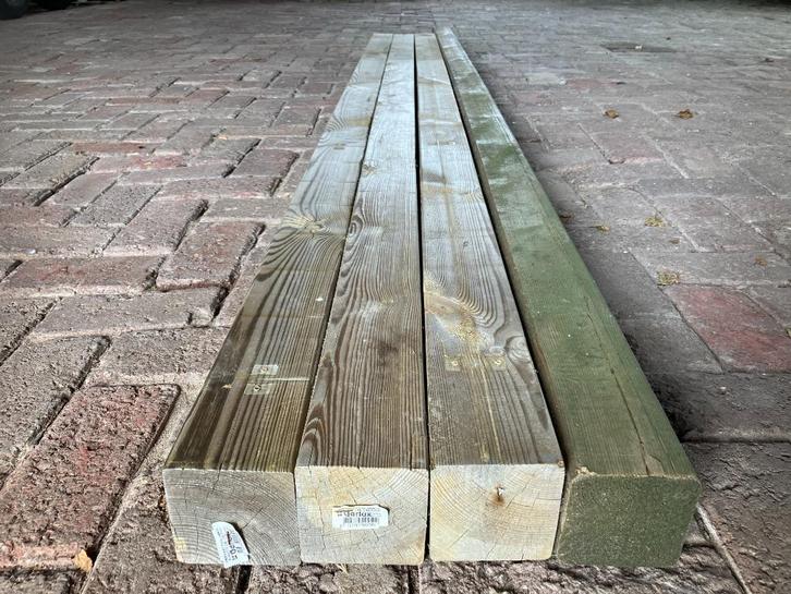 Twee (2) palen balken 85 x 85 mm, 2.70 lang - zie foto's, Tuin en Terras, Palen, Balken en Planken, Zo goed als nieuw, Palen, 180 tot 250 cm
