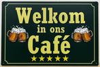 Welkom in ons cafe bier reclamebord van metaal wandbord, Huis en Inrichting, Woonaccessoires | Tekstborden en Spreuken, Nieuw