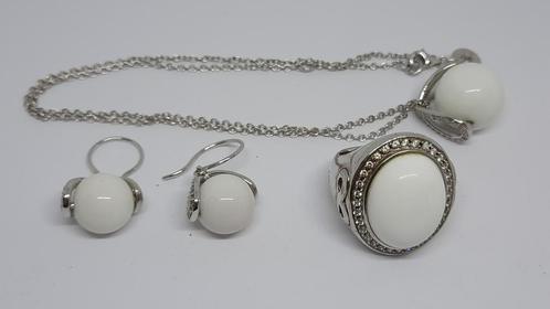 Merii Complete Sierandenset 925 Silver, Ring, Ketting, Sieraden, Tassen en Uiterlijk, Kettingen, Nieuw, Zilver, Zilver, Met hanger