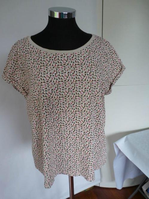 Beige met roze en zwarte stippen tshirt, EDC, mt XL, Kleding | Dames, Tops, Zo goed als nieuw, Maat 46/48 (XL) of groter, Beige