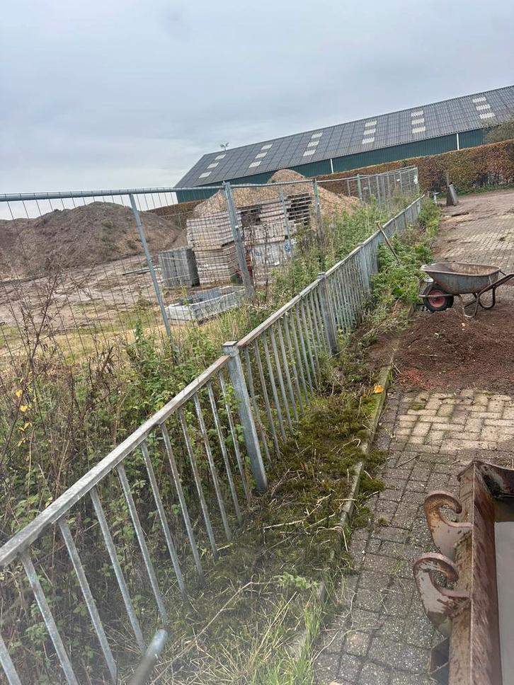 Metalen Hekwerk, Tuin en Terras, Tuinhekken en Hekwerk, Gebruikt, Spijlenhekwerk, IJzer, Met poort, Ophalen of Verzenden