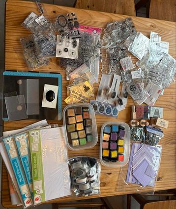 Grote Clear Stamp Set met Stamp Buddy & Inktpads! beschikbaar voor biedingen