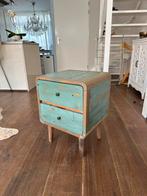 Vintage Houten bijzettafel/nachtkastje, Ophalen of Verzenden, Gebruikt, Hout