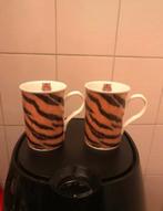 Mokken tijgerprint, Huis en Inrichting, Keuken | Servies, Gebruikt, Ophalen of Verzenden, Overige stijlen, Kop(pen) en/of Schotel(s)