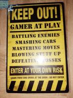 Metalen wandbord mancave boycave gamer gamers play players, Ophalen of Verzenden, Nieuw