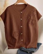 Vestje Lulu Buin (44-52), Verzenden, Nieuw, Bruin, Trui of Vest
