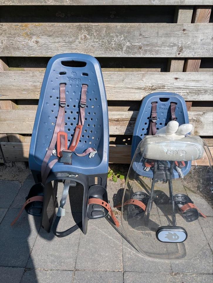 Yepp fietsstoeltjes voor en achter, Fietsen en Brommers, Fietsaccessoires | Fietsstoeltjes, Gebruikt, Achterzitje, 9 t/m 18 kg