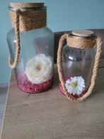 Decoratieve glazen potten met bloemen, Ophalen, Rood, Zo goed als nieuw, Kandelaar
