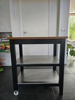 Keukenblok met wieltjes van IKEA, Ophalen, Minder dan 50 cm, Zwart, Zo goed als nieuw