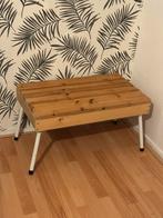 Houten Bijzettafel met Metalen Poten, Ophalen, Minder dan 45 cm, Minder dan 55 cm, Gebruikt