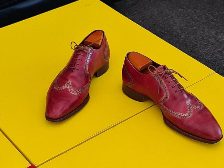 Stevige GREVE schoenen met rode kleur maat 8  ( 42 ), Kleding | Heren, Schoenen, Zo goed als nieuw, Veterschoenen, Overige kleuren