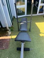Fitness bank + gewichten + stang, Ophalen, Zo goed als nieuw, Metaal, Krachtstation