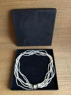 ANTIEK COLLIER PARELS STERLING ZILVEREN VEILIGHEIDS SLUITING, Verzenden, Zilver, Ketting