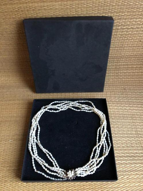 ANTIEK COLLIER PARELS STERLING ZILVEREN VEILIGHEIDS SLUITING, Sieraden, Tassen en Uiterlijk, Antieke sieraden, Ketting, Zilver
