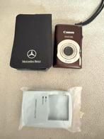 Canon ixus 105 bruin met mercedes hoesje met gesp, Audio, Tv en Foto, Fotocamera's Digitaal, Ophalen of Verzenden, Zo goed als nieuw
