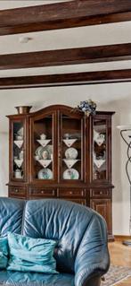 Mooie Houten Kast met Glasdeuren, Huis en Inrichting, Kasten | Vitrinekasten, Ophalen, Gebruikt, 200 cm of meer, Klassiek