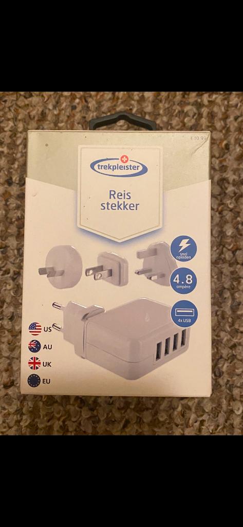 Reisstekker met 4 USB-poorten : NIEUW, Ophalen of Verzenden, Nieuw
