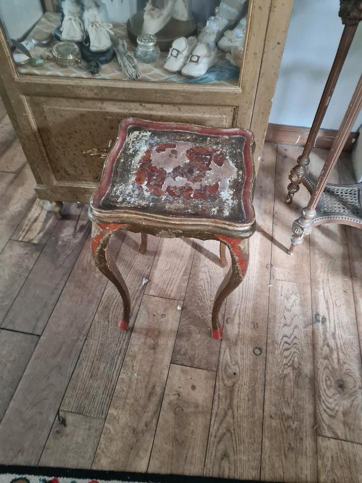 Vintage Florentijns tafeltje, wijntafeltje, bijzettafeltje, Antiek en Kunst, Curiosa en Brocante, Ophalen of Verzenden