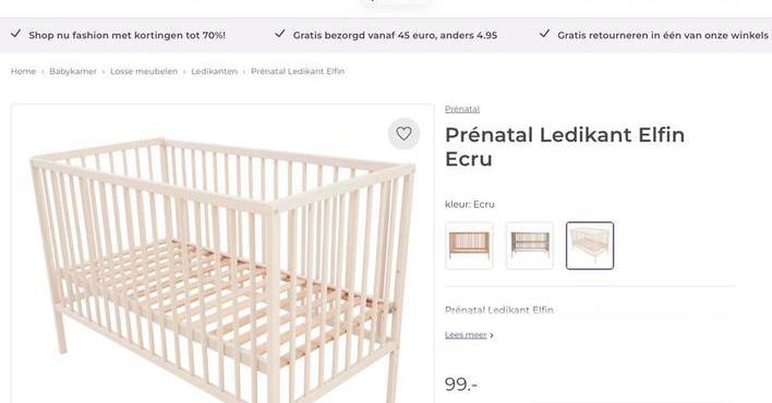 Baby  bed 3 x nieuw, Ophalen, Nieuw, Minder dan 140 cm, Minder dan 70 cm